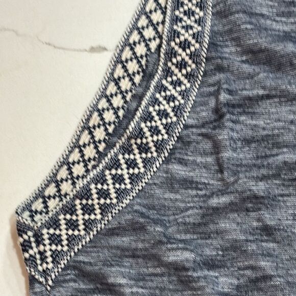 Anthropologie W5 | Women’s Boho Beaded Sleeveless Navy Tank Top Shirt - Picture 11 of 16